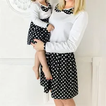 Одинаковые Семейные платья в горошек для мамы и дочки; одежда в стиле пэчворк; платье для мамы и дочки; одежда для родителей и детей