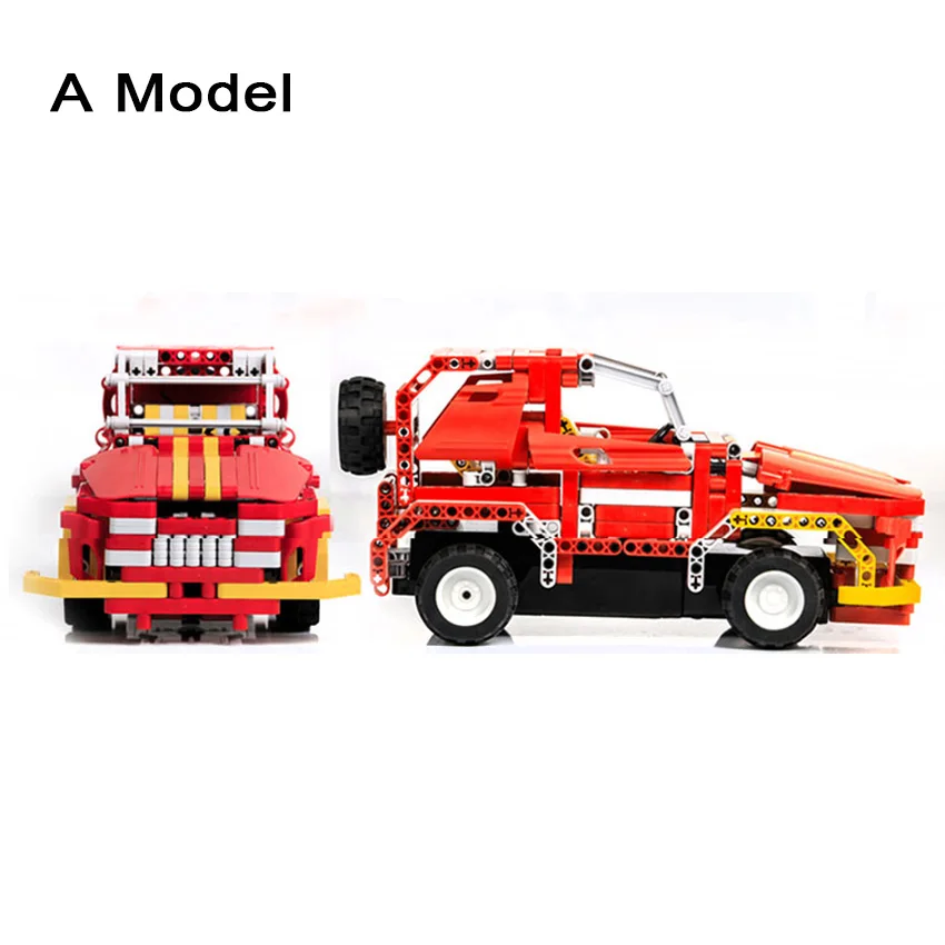 472pcs DIY Technic Build stacking Block Car Kit Transform Jeep to Sport car model RC Car education Set Toy Birthday Gift for kid