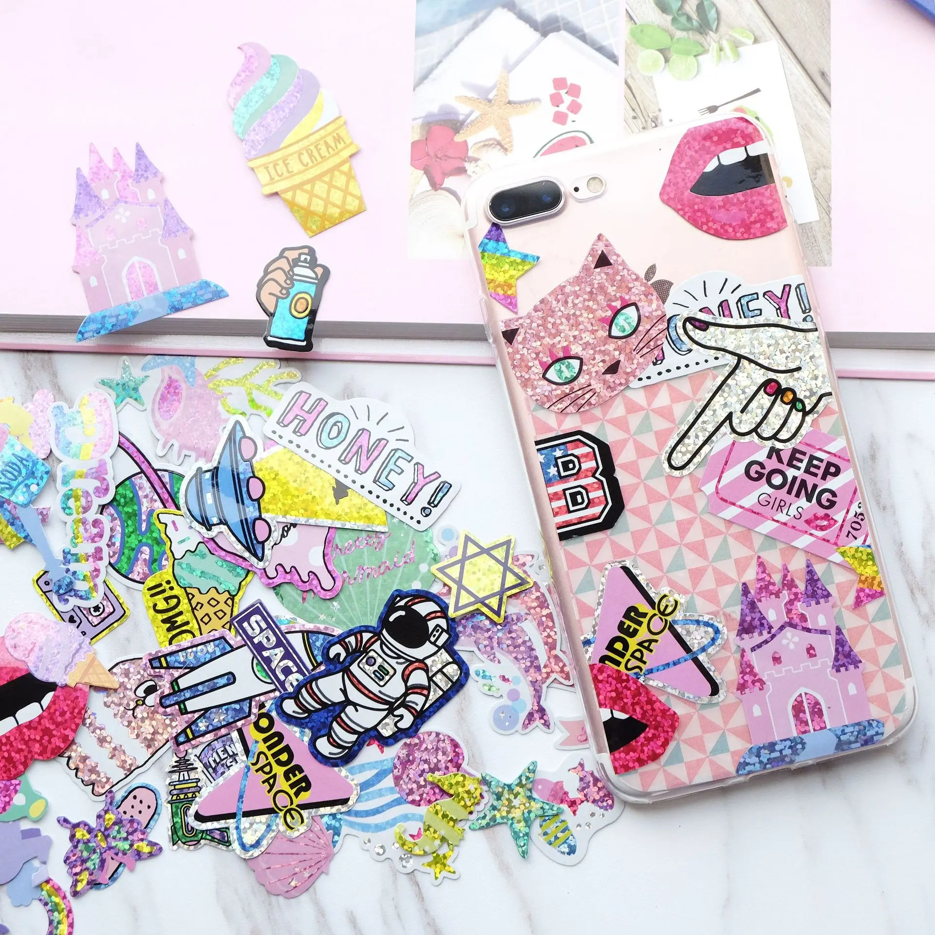 50 шт./1 упаковка декоративные наклейки на мобильный телефон|stickers scrapbooking|sticker