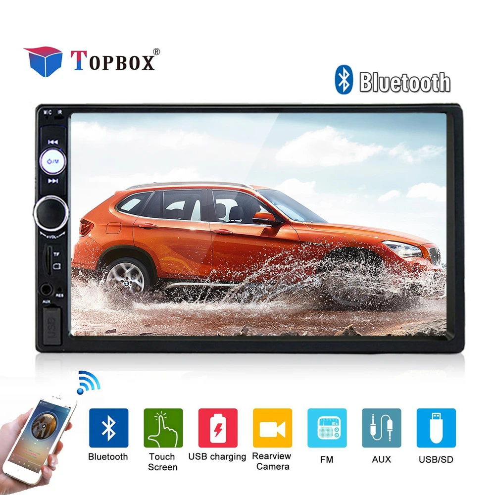 

Camecho 2 Din Car Radio 7" Bluetooth Stereo Multimedia Player Autoradio MP3 MP5 Touch Screen Auto Radio Support Rear View Camera