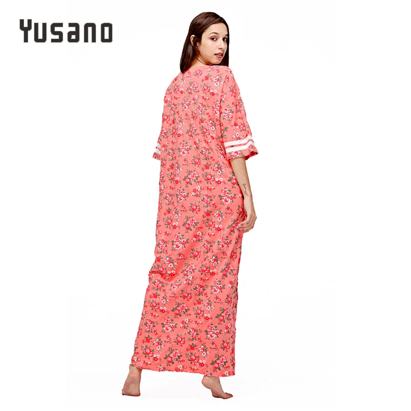 Ночная рубашка Yusano Женская хлопковая длинная 2XL 3XL 4 XL 5XL|plus nightgown|sleepwear dresswomens nightgown |