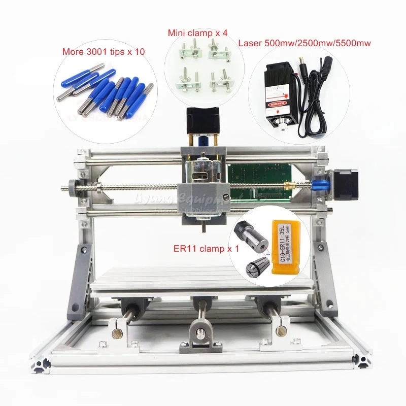 DIY Mini CNC 2418 PRO 500mw 2500mw 5500mw Laser Head Engraving Machine Pcb Milling Router Wood