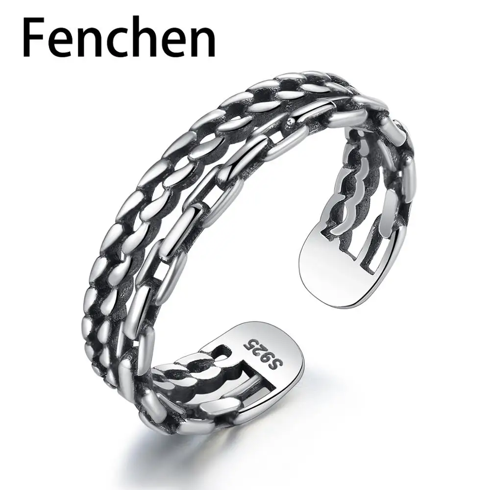 

Fenchen Vintage 100% Solid 925 Sterling Silver Rings for Women Anniversary Fine Jewelry Aneis De Prata Bijoux Femme Gifts AR048