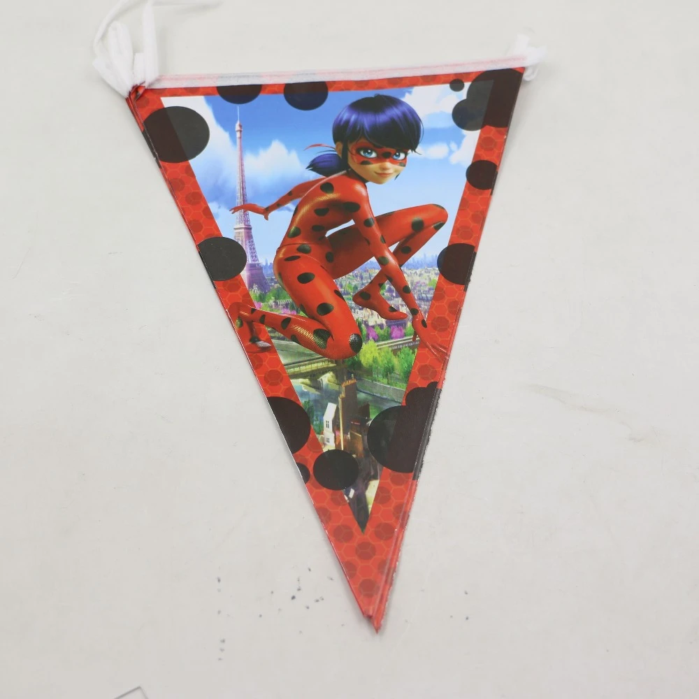 1 Set Creative Birthday Miraculous Ladybug Party Paper Bunting Banner Pennants Flags Happy Baby Shower Decoration Supplies Party Supplies Set Supplies Party Aliexpress