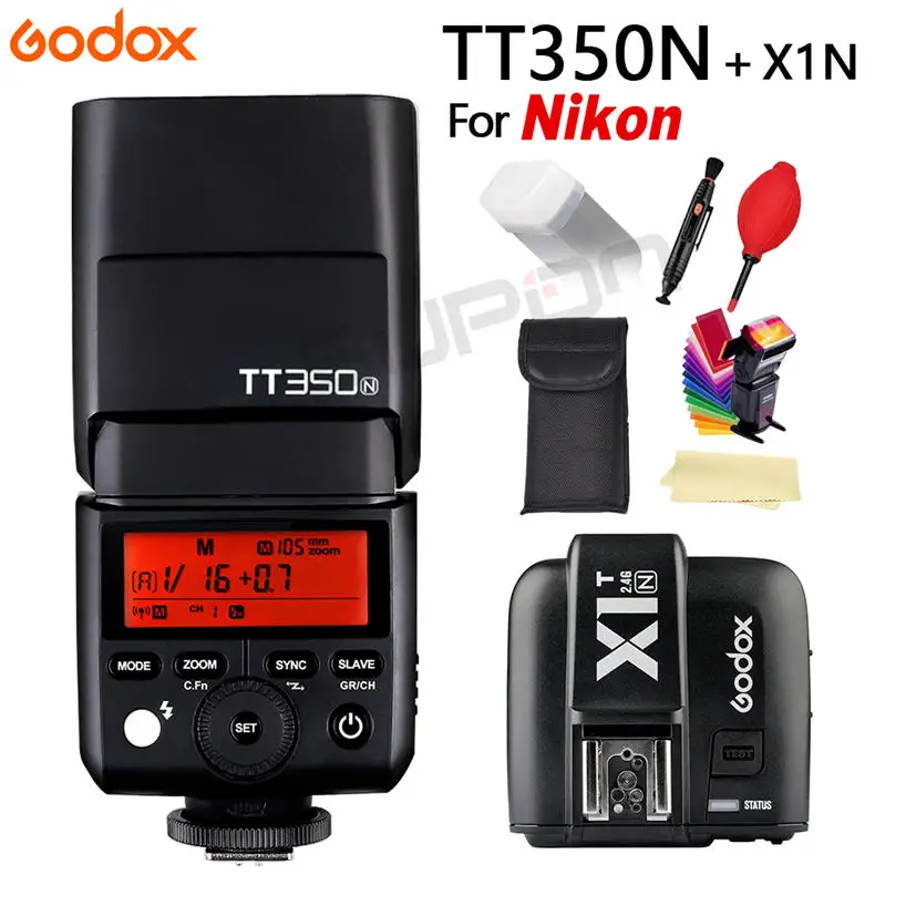 Godox TT350 Вспышка Speedlite TT350N ttl HSS1/8000 S GN36 камера флэш карманные фонари TT350-N+ X1T-N для Nikon - Цвет: Черный