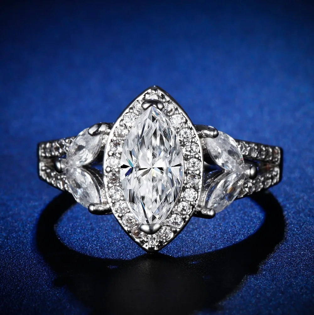 

Original Design Handmade cz unique style top quality Ring marquise cut hot Cubic Zirconia Hot Ins sterling silver 925