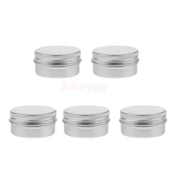 

5pcs 1 Ounce 30ml Aluminum Tin Jars Screw Cap Round Storing Can Container,Cosmetic Sample Metal Tins Empty Container