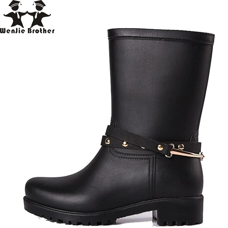 

wenjie brother new Women Rain water Boots shoes For Ladies Walking Waterproof PVC Women Boots Woman Rainboots