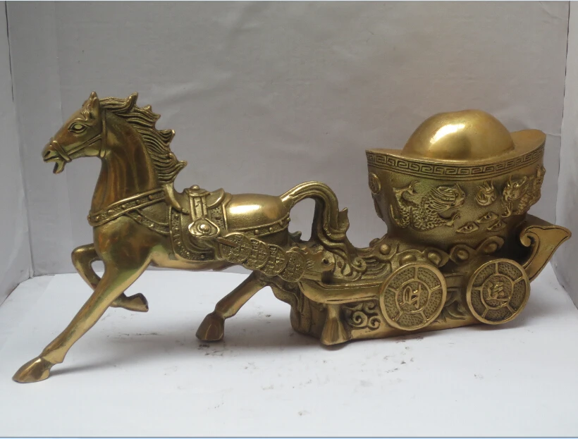 

Metal crafts Chinese brass Carved Lucky Horse Statue, Home Decoration Metal Money Car Big Scupture Best Gift