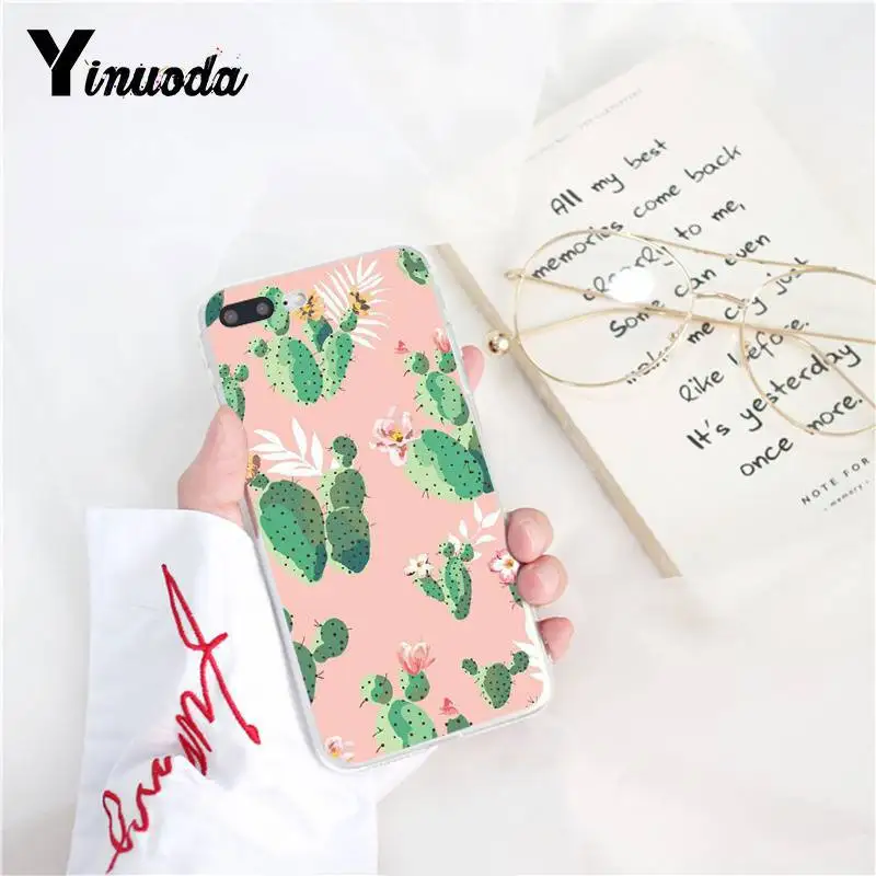 Yinuoda Модный милый с рисунком кактуса ананаса Женский Для iPhoneX XSMAX 6 6s 7 7plus 8 8plus 5
