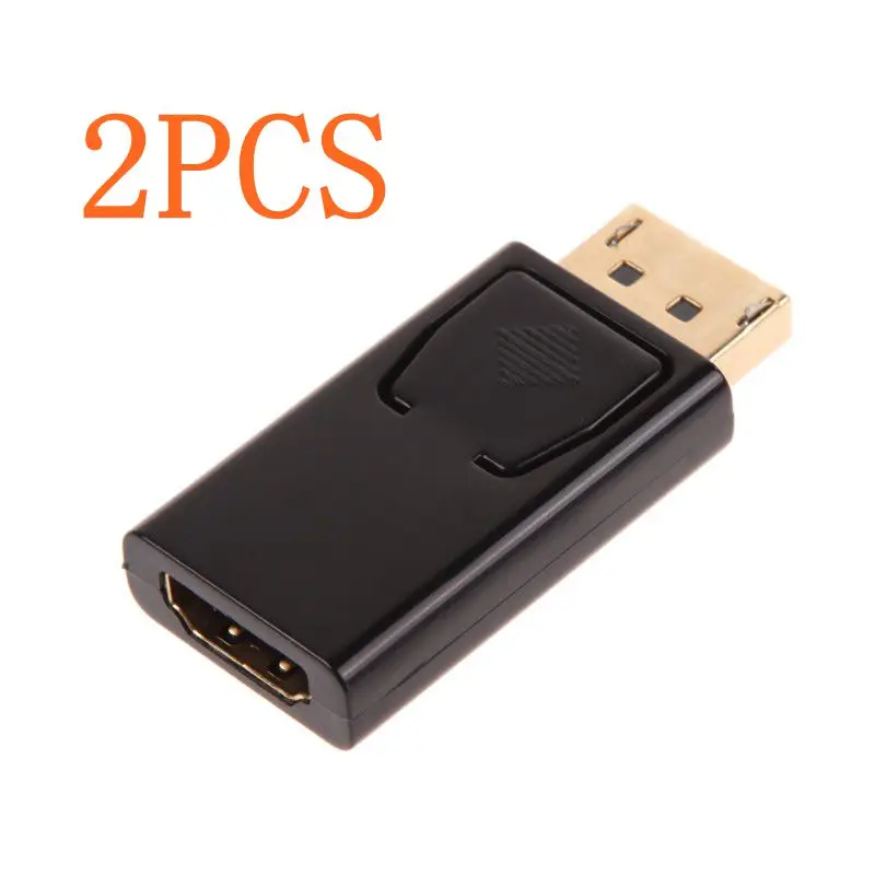 2PCS Gold/Nickel Plated Standard Display Port DisplayPort DP Male to HDMI Female Converter Adapter 1080P Video Audio Connector |