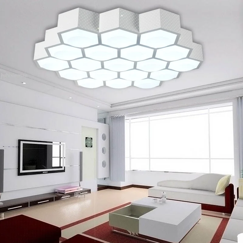 

LED modern simple living room Ceiling lights creative honeycomb light acrylic dimming warm bedroom Ceiling lamp AC100-265V