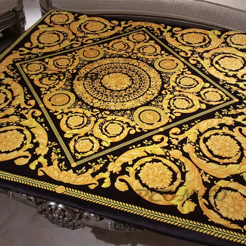 

European Luxury Table Cloth HD Printed Gloden Table Covers Home Decorative Table Slipcovers Coffee Tablecloths