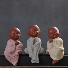 1 шт. индийский фиолетовый; песок, чайные питомцы, керамические чайные питомцы, Будда Буддизм, маленькая фигурка буддийского монаха, статуэтка, чайная посуда, чайный домик, аксессуары