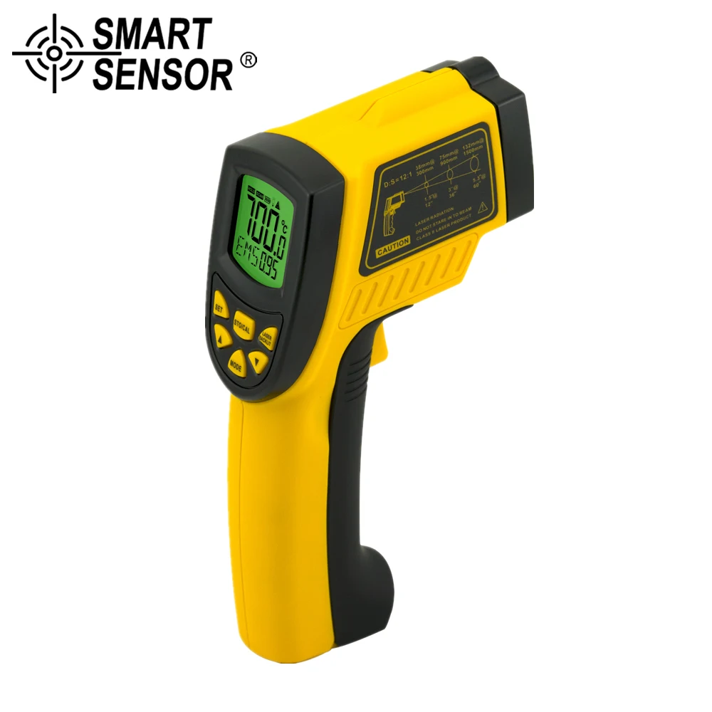 

SMART SENSOR -50~700C(-58-1292F) Non Contact Digital Infrared Thermometer IR Pyrometer laser temperature gun meter measure tools