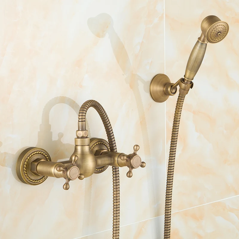 

Bathroom Shower Bath Faucet Home Improvement Hot & Cold Antique Retro Wall Mounted Bath Water Mixer Tap