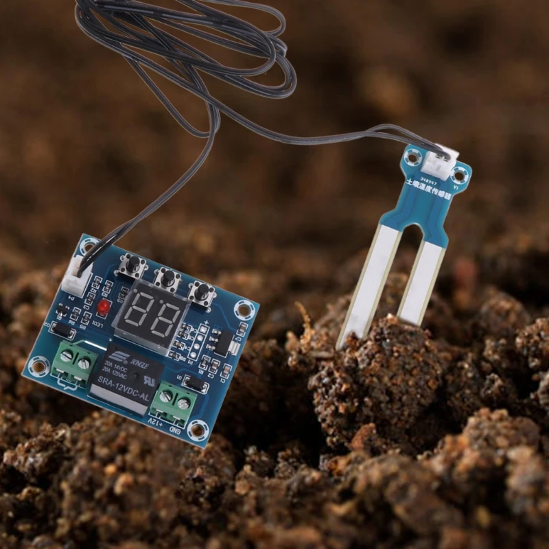 

12V Soil Humidity Sensor Controller Irrigation System Automatic Watering Module Digital Humidity Controller %328&313