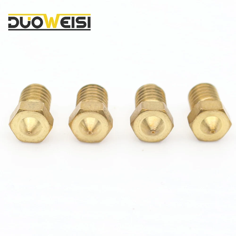 M6 3D Printer Brass Nozzle 0.2/0.3/0.4/0.5/0.6/0.8/1mm For E3D V6/V5 J-Head for 3mm Filamnet Extruder nozzles .WHOLESALE .