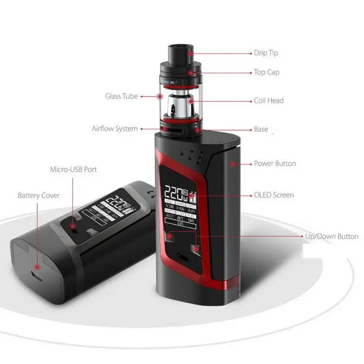 Original SMOK ALIEN Kit 220W Box Mod 3ml TFV8 Baby Tank Atomizer electronic cigarette vape Kit Original SMOK ALIEN Kit 220W Box Mod 3ml TFV8 Baby Tank Atomizer electronic cigarette vape Kit