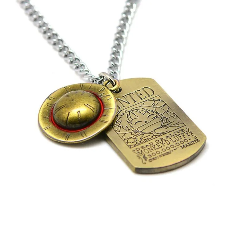 

Hot New Japan Anime One Piece Necklace Cosplay Badge Monkey D Luffy Trafalgar Law Army Card Pendant Fans Fancy Gift