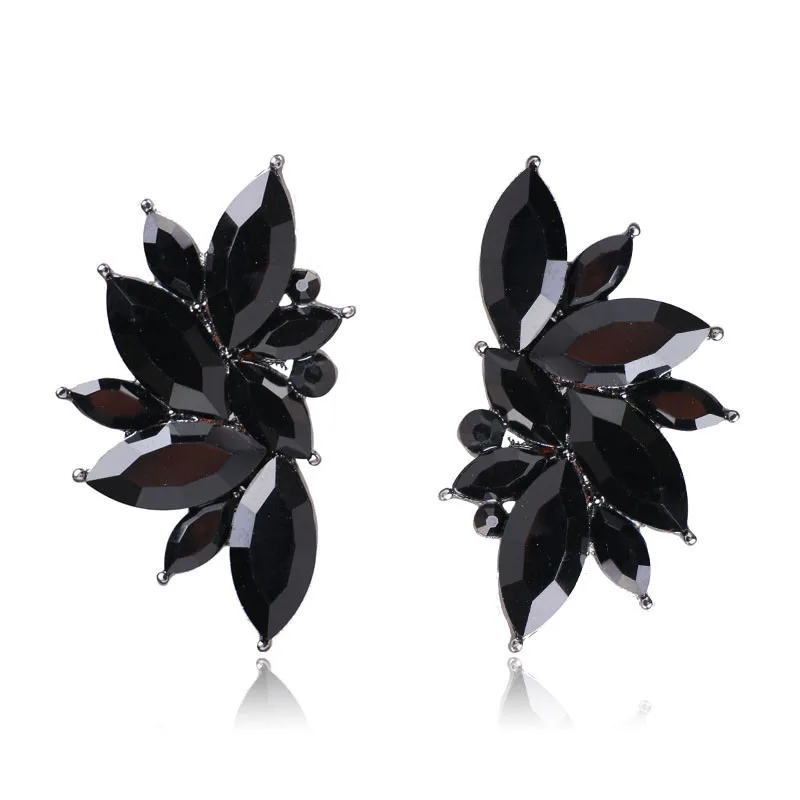 

Women Fashion Jewelry Style Blue/Black/Pink Earrings Handmade Rhinestone sweet stud crystal Dangle earrings for women girl