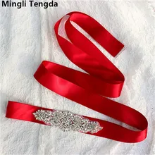 Mingli Tengda Высококачественный Свадебный Пояс ручной работы пояс со стразами и блестками Свадебный Пояс-лента для женские свадебные платья аксессуары