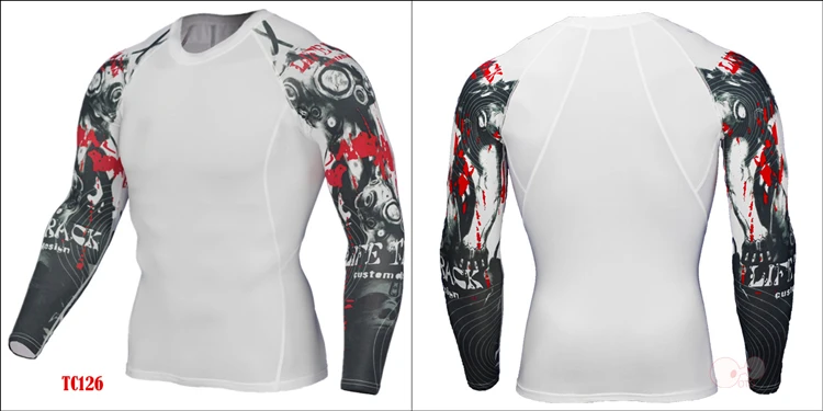 Быстросохнущие спортивные футболки с длинными рукавами с 3D принтом волка, плотно облегающие футболки для мужчин, спортзал фитнес бег, топы, дышащая одежда