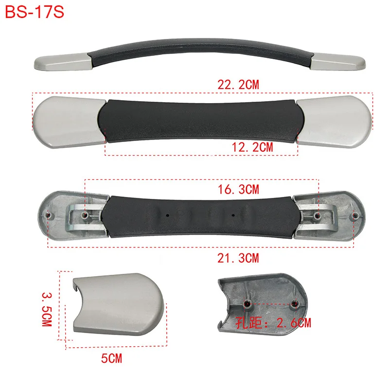 Сменные багажные ручки для чемоданов, ремонтная часть, ручка, фиксатор, держатель, резиновая тяга, ремень для переноски, аксессуары для ремонта багажа - Цвет: BS-17S