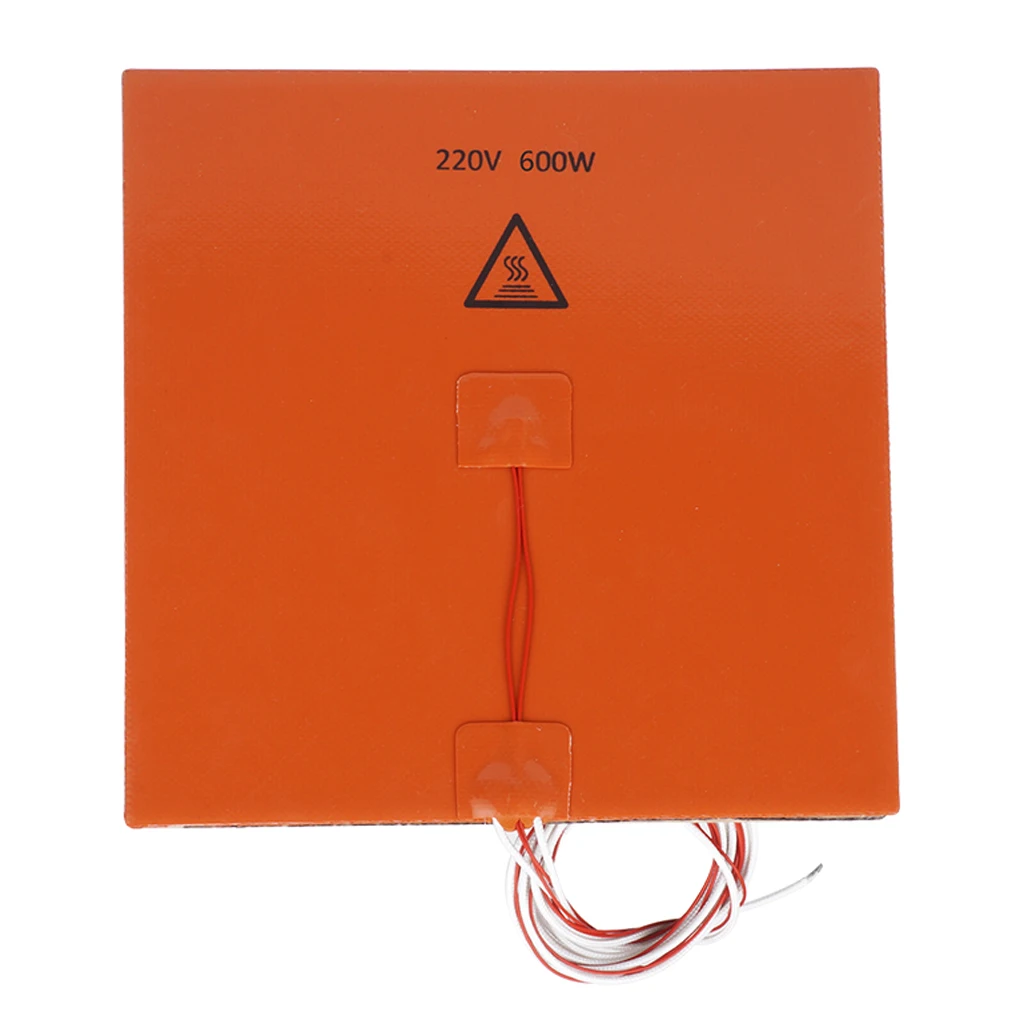 200x200mm 220V 600W Silicone Heater Pad 3D Printer Heated Bed Heating Mat 