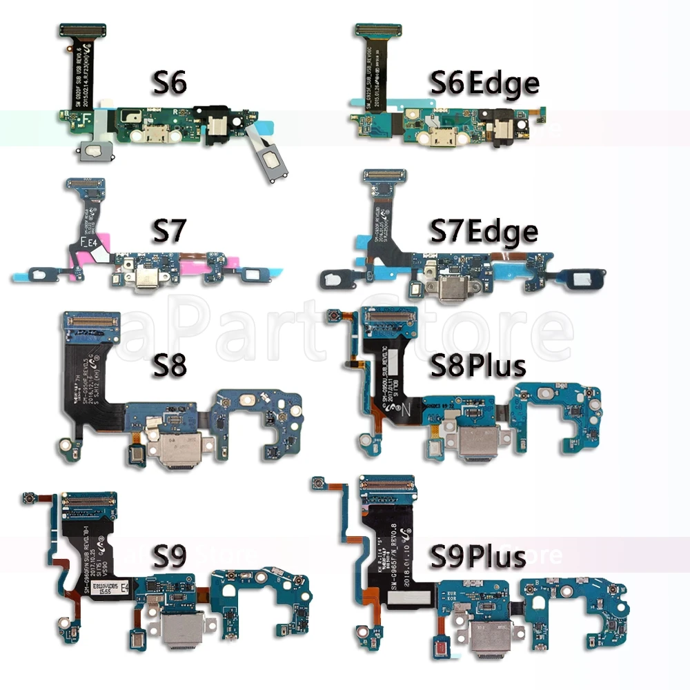Usb-порт для док-станции разъем зарядки с гибким кабелем для samsung Galaxy S6 S7 край S8 S9 плюс G920F G930F G935F G950F G955F G960F G965F