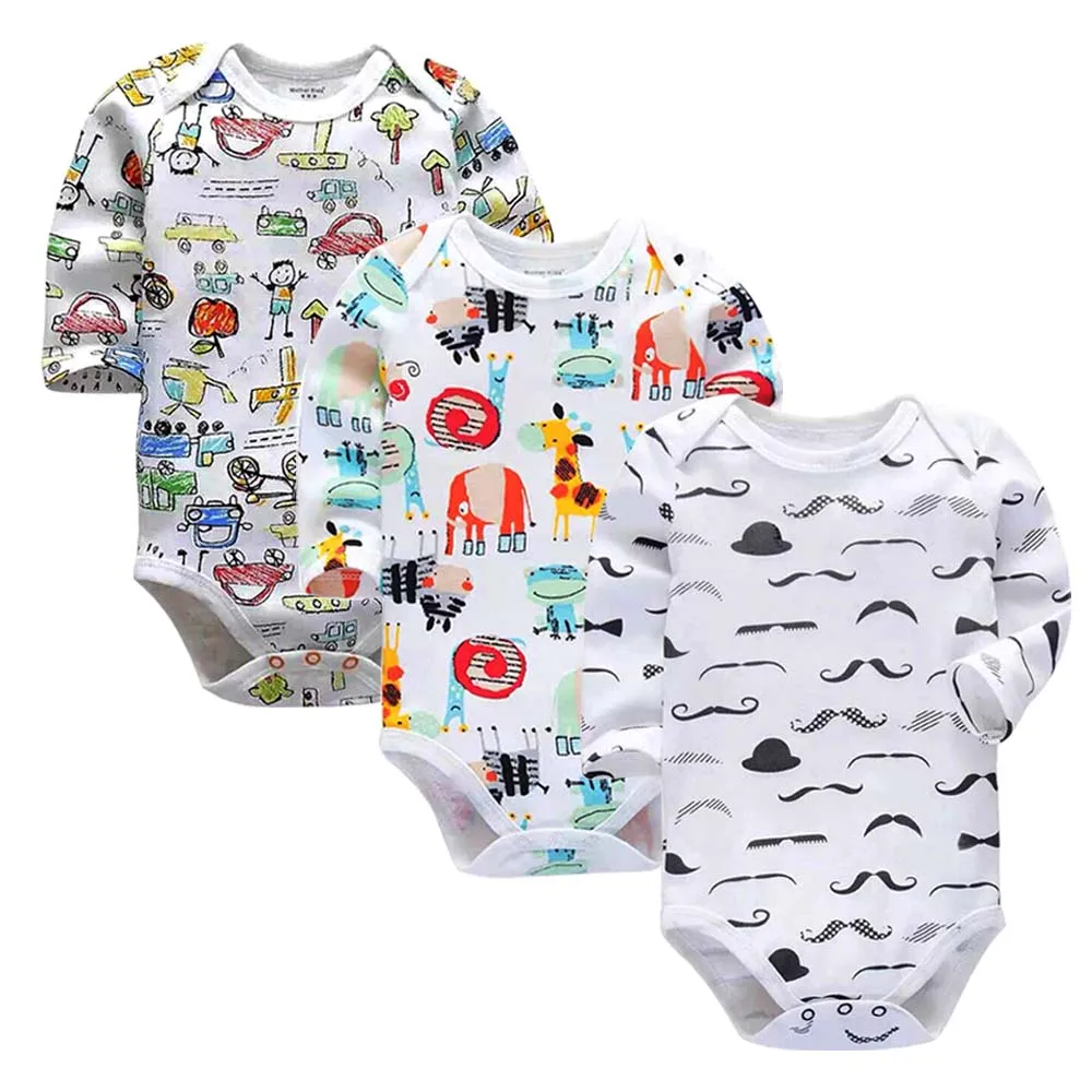 Детские комбинезоны из хлопка; одежда с длинными рукавами для младенцев; Детский комбинезон с рисунком; Одежда для маленьких мальчиков и девочек - Цвет: AA333-003