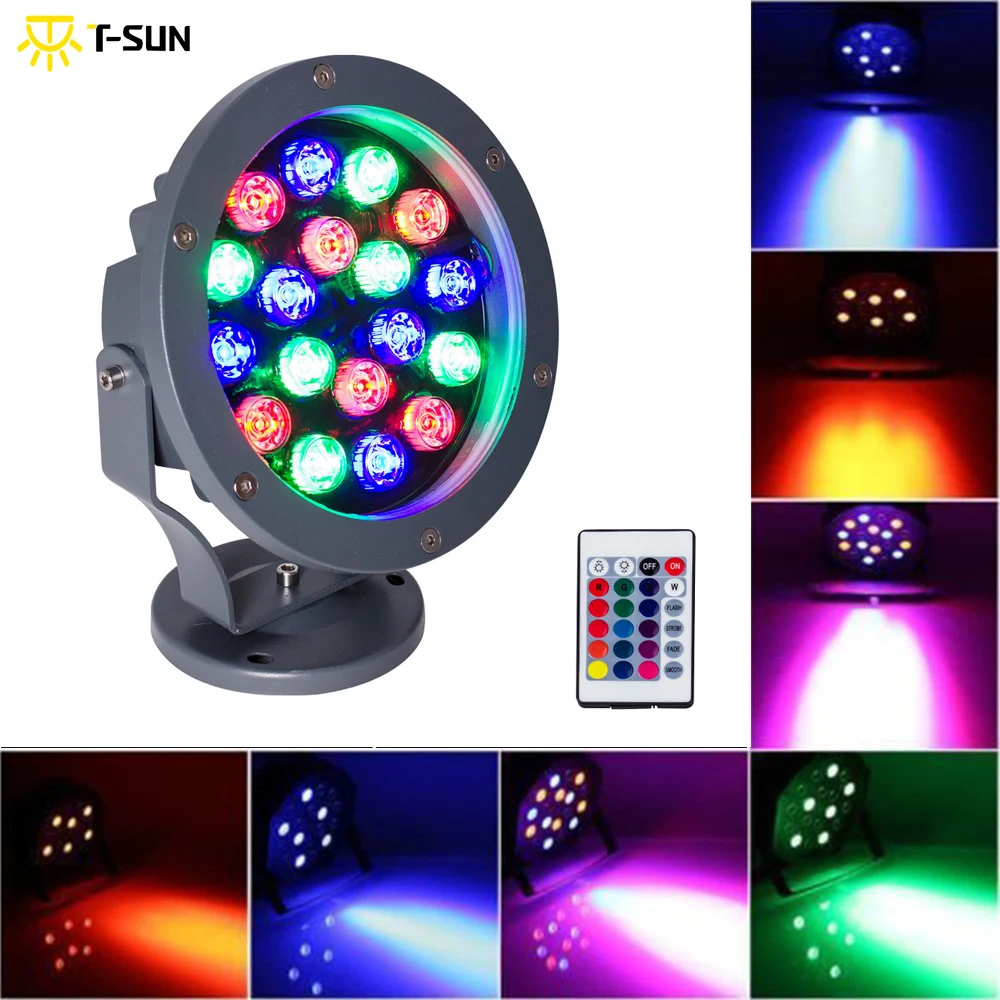 

T-SUN 20W Led RGB Floodlights Par Lights Disco Stage Lights 4 Mode Available 12 Colors Combinations IP65 for Birthday Party Bars