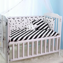 1 шт. бамперы для детской кроватки, Хлопковый бампер для детской кроватки, комплект для детской кроватки, черный, белый, 200*28 см, протектор de cuna cama