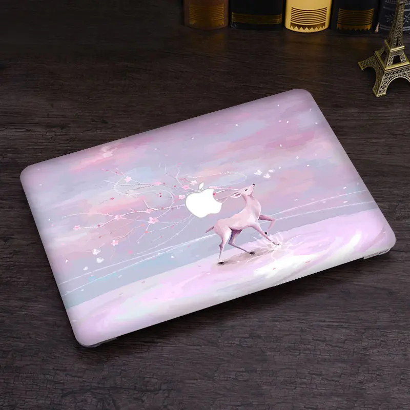 Виниловая наклейка с розовым оленем для DIY MacBook Air Pro retina 11, 13, 15 дюймов, наклейка для ноутбука Mac, полностью покрывающая кожу, наклейка