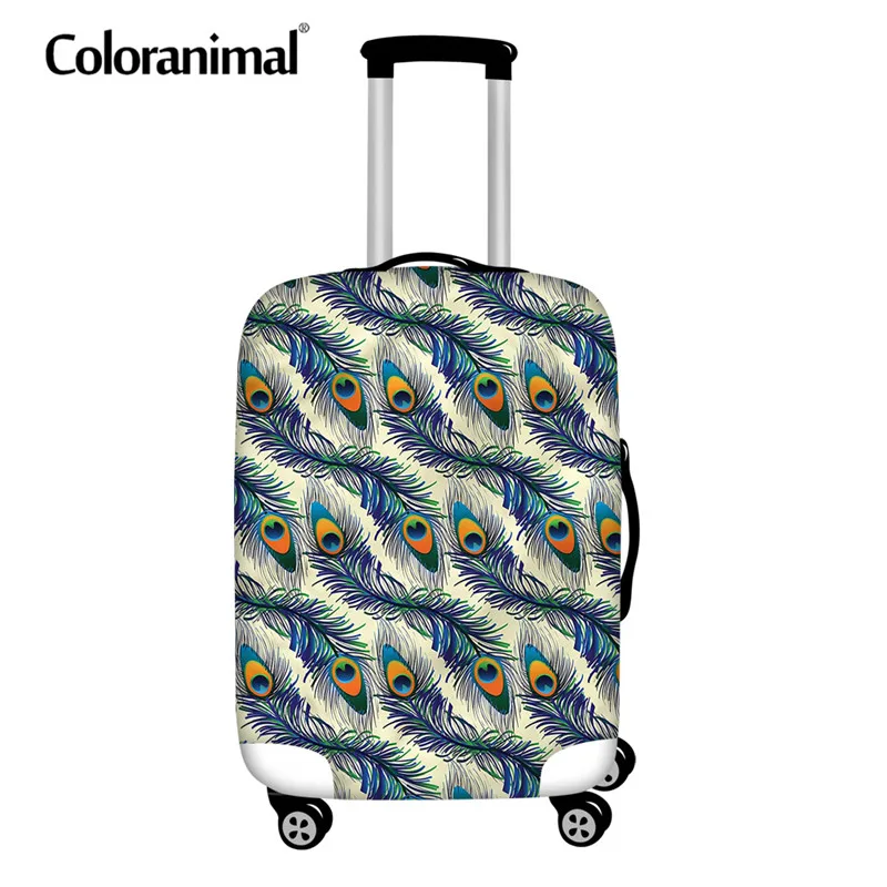 HX175 Coloranimal 3D Павлин перо печать путешествия утолщаются Чехол Эластичный багажный Защитный чехол тележка аксессуары для чемоданов 18-30 - Цвет: HX175