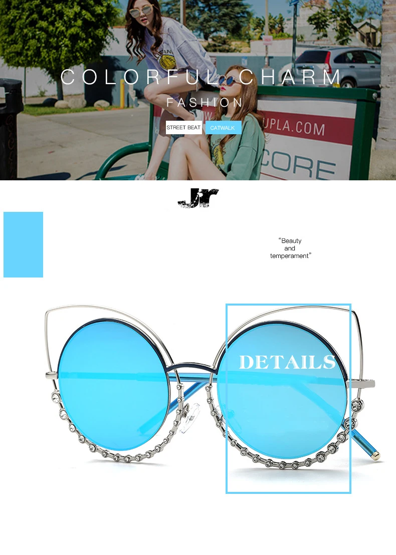 EASTWAY кошачьи уши инкрустированные кирпичное зеркало наружные солнечные очки женские брендовые дизайнерские модные роскошные женский зонт UV400 sunglasse