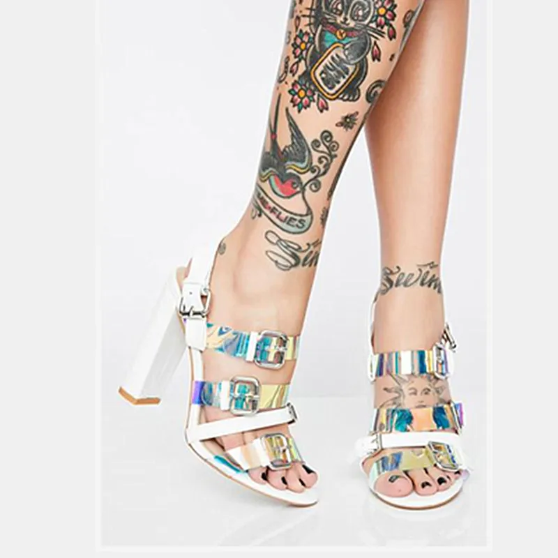 

Summer Hasp PVC Clear Transparent Strappy High Heels Shoes Women Sandals Peep Toe Sexy Party Female Ladies Shoes Woman Sandalias