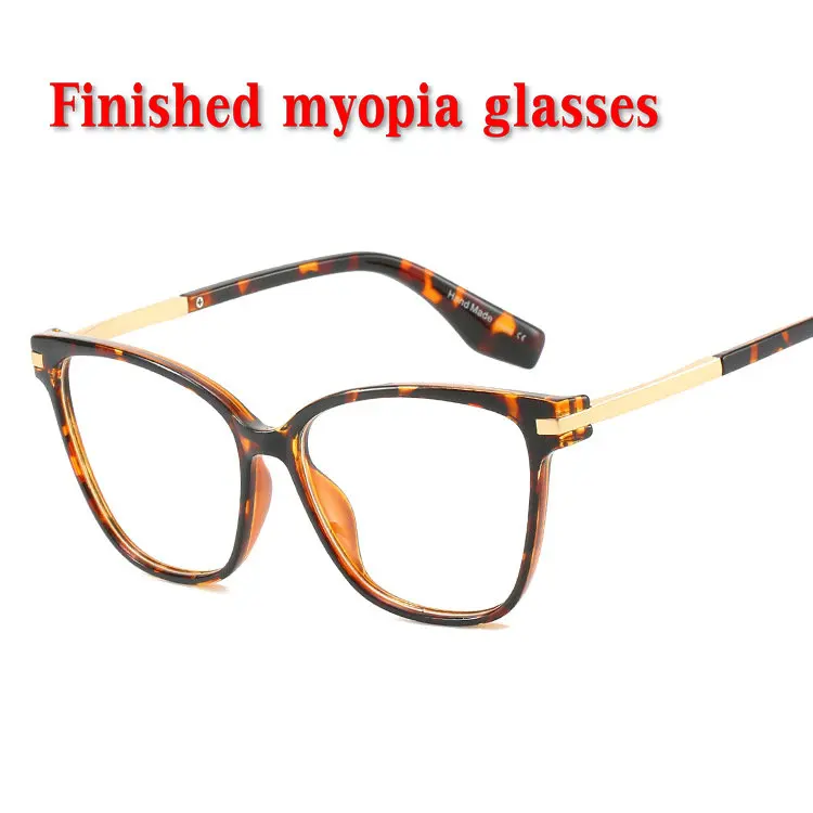 1-1,5-2-2,5 до-6,0 ультралегкие готовые очки для близорукости унисекс Короткие-очки для коррекции зрения полная оправа очки с диоптриями NX - Цвет оправы: leopard-100