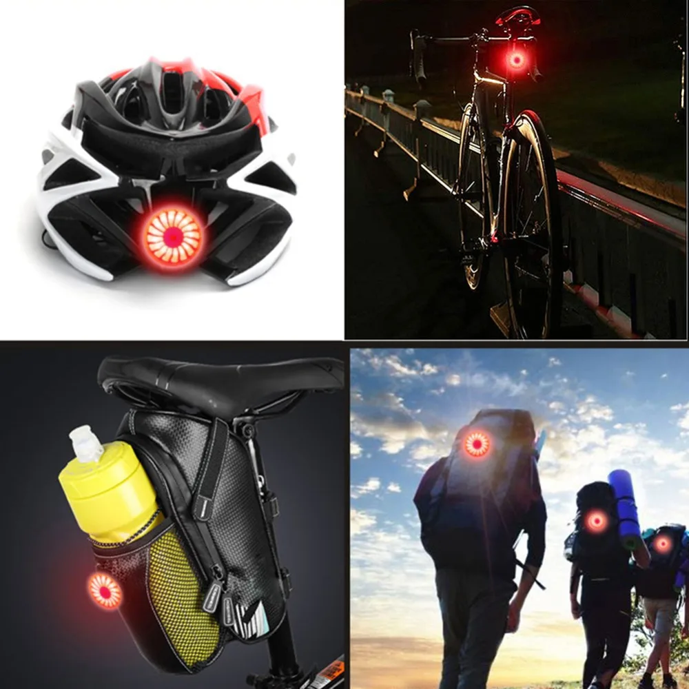 Discount Bicycle Flashlight Smart Brake Mode Bike Rear Light USB Rechargeable 5 Modes Safety Warning LED Cycling Taillight 5