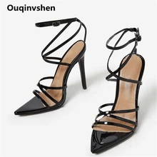 Ouqinvshen Peep Toe Yellow Women Summer Shoes Stiletto Fashion Plus Size 32-48 Sexy Casual Women Heels Buckle Cross-tied Pumps Ouqinvshen Peep Toe Yellow Women Summer Shoes Stiletto Fashion Plus Size 32-48 Sexy Casual Women Heels Buckle Cross-tied Pumps