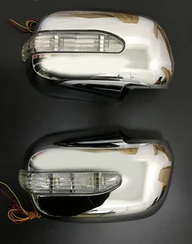 

For hilux accessories ABS chrome design rear view mirror cover cap with side lamp fit for toyota hilux vigo 2012 2013 2014