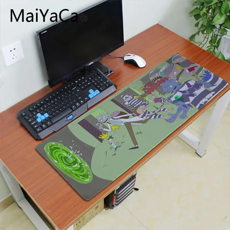 Maiyaca Рик и Морти аниме уникальный настольный коврик игровой коврик для мыши резиновый, большого размера ПК компьютерный игровой коврик для мыши геймер Настольный коврик