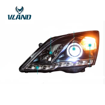 

VLAND Factory For Car Head Lamp For CRV LED Headlight With Angel Eyes LED DRL H7 Xenon Lamp 2009 2010 2011 LED Head Lamp