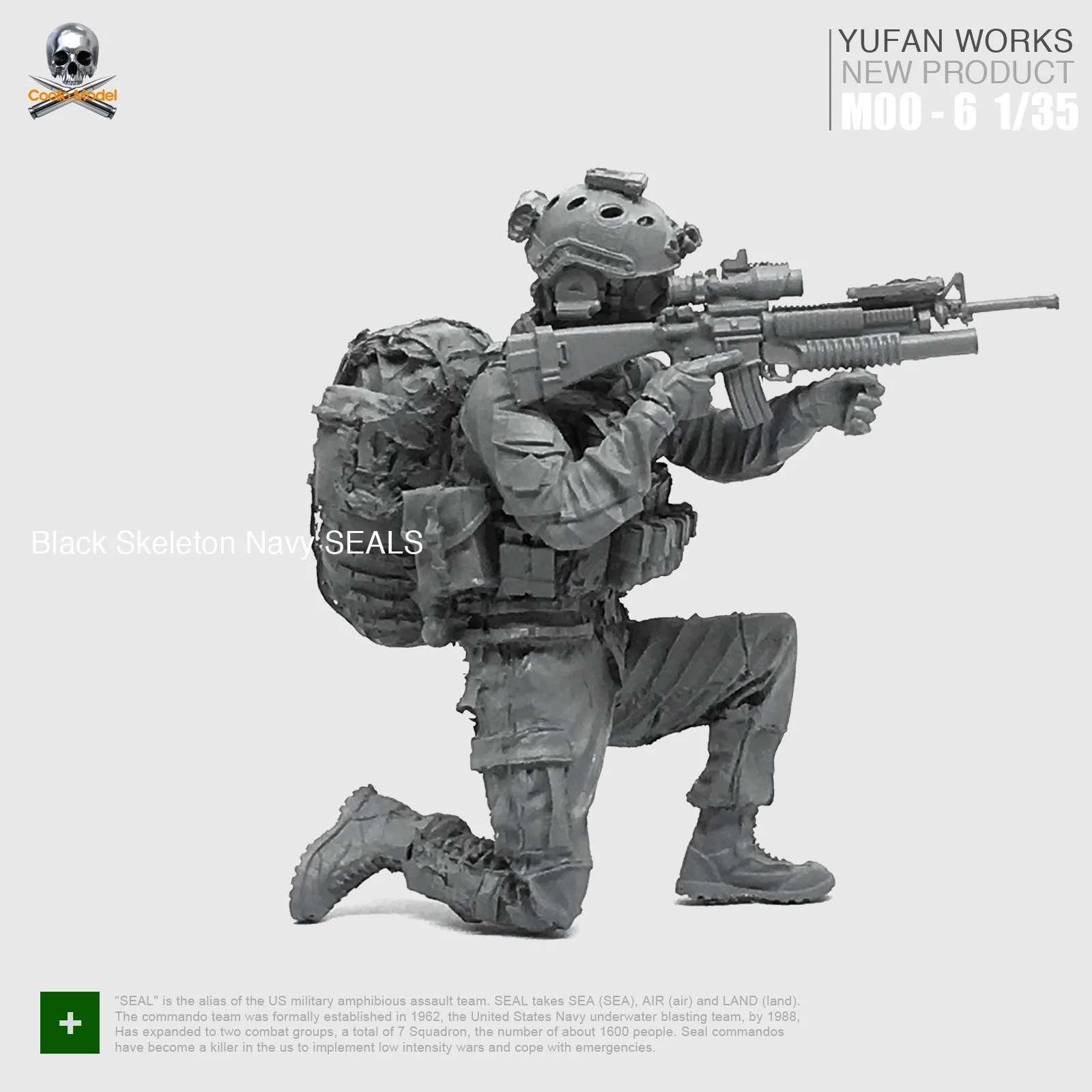 

1/35 Resin Soldier US Black Skeleton Navy Seals MOO-06
