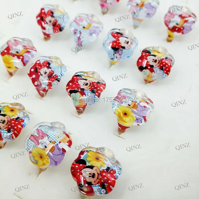 20Pcs Wholesale Mixed Lots Cute Cartoon Children/Kids Resin Lucite Rings GIFT 