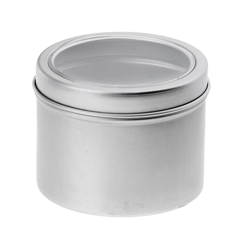 10x 100ml Round Lip Balm Candles Tin Cans Cosmetic Sample Containers Cream Empty Lip Balm Jars Tin Lid for Salve Powder Spice
