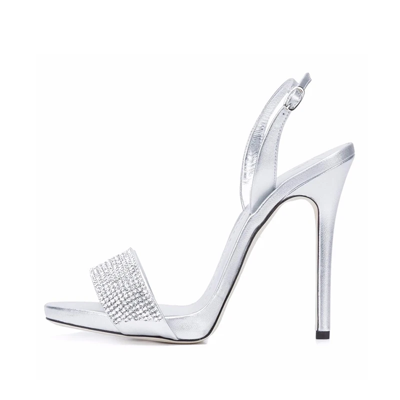 Offene Sandalen Dünne High 34 Kleid Coolcept Damen Heel silber 45 Frauen Größe Schwarzes rot Fersen Spitze Elegante Mode Plattform Party Schuhe Yqq0S