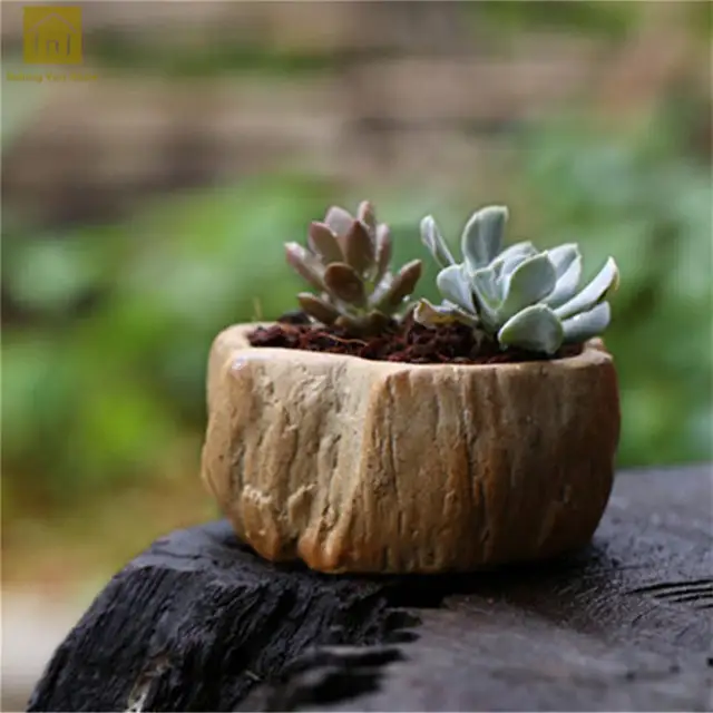 Natural Stone Vase Decoration Home Artificial Stone Desktop Flowerpot