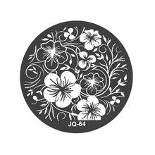 JQ-64 круглый дизайн ногтей штамп шаблон штамповочных плит набор Роза цветок роза Кружева изображение 5,5 см маникюрная тарелка