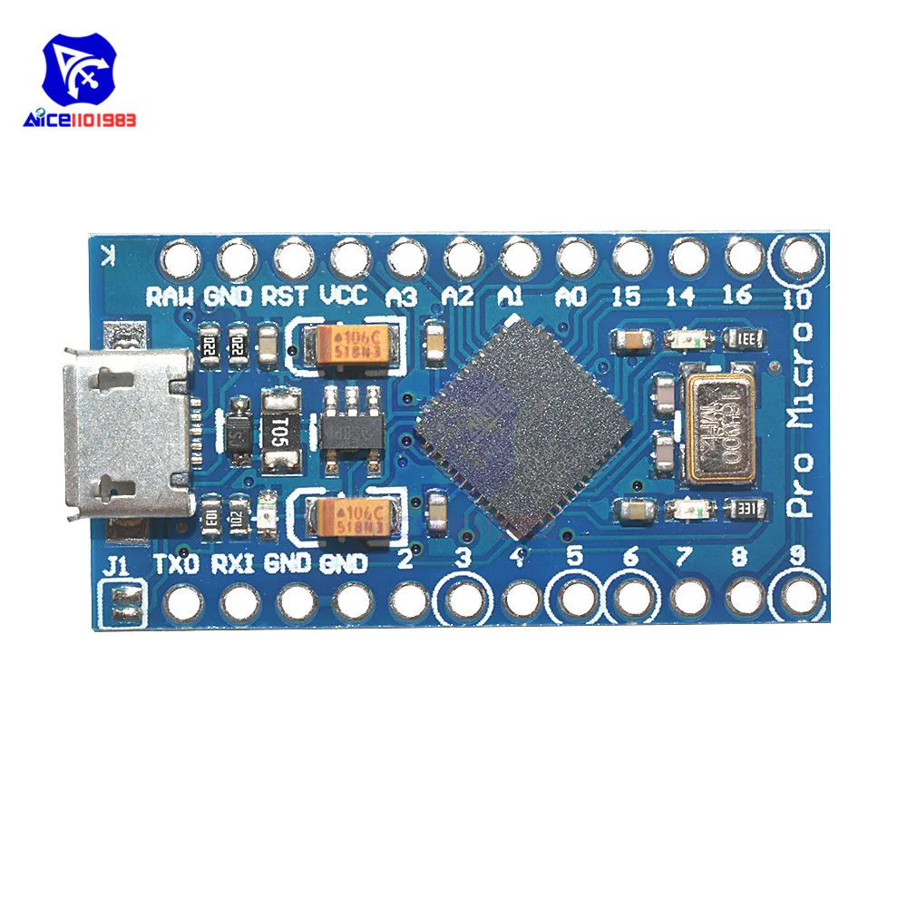 Micro USB ATmega32U4 Pro Micro 3,3 В/5 В 8 МГц/16 МГц модуль для Arduino Leonardo ATMega32U4 контроллер Pro Micro Замена ATmega328